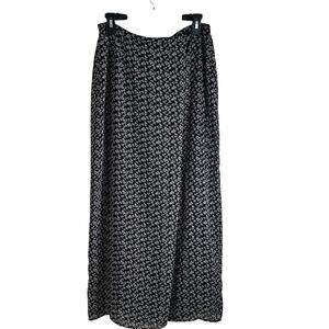 Vintage express floral Black/white Fairy maxi skirt juniors size 13